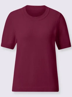 Pull à manches courtes en tricot bien taillé coton