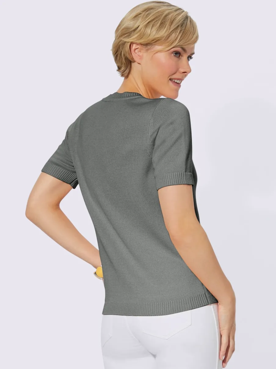 Pull à manches courtes en tricot bien taillé coton