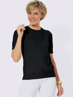 Pull à manches courtes en tricot bien taillé coton