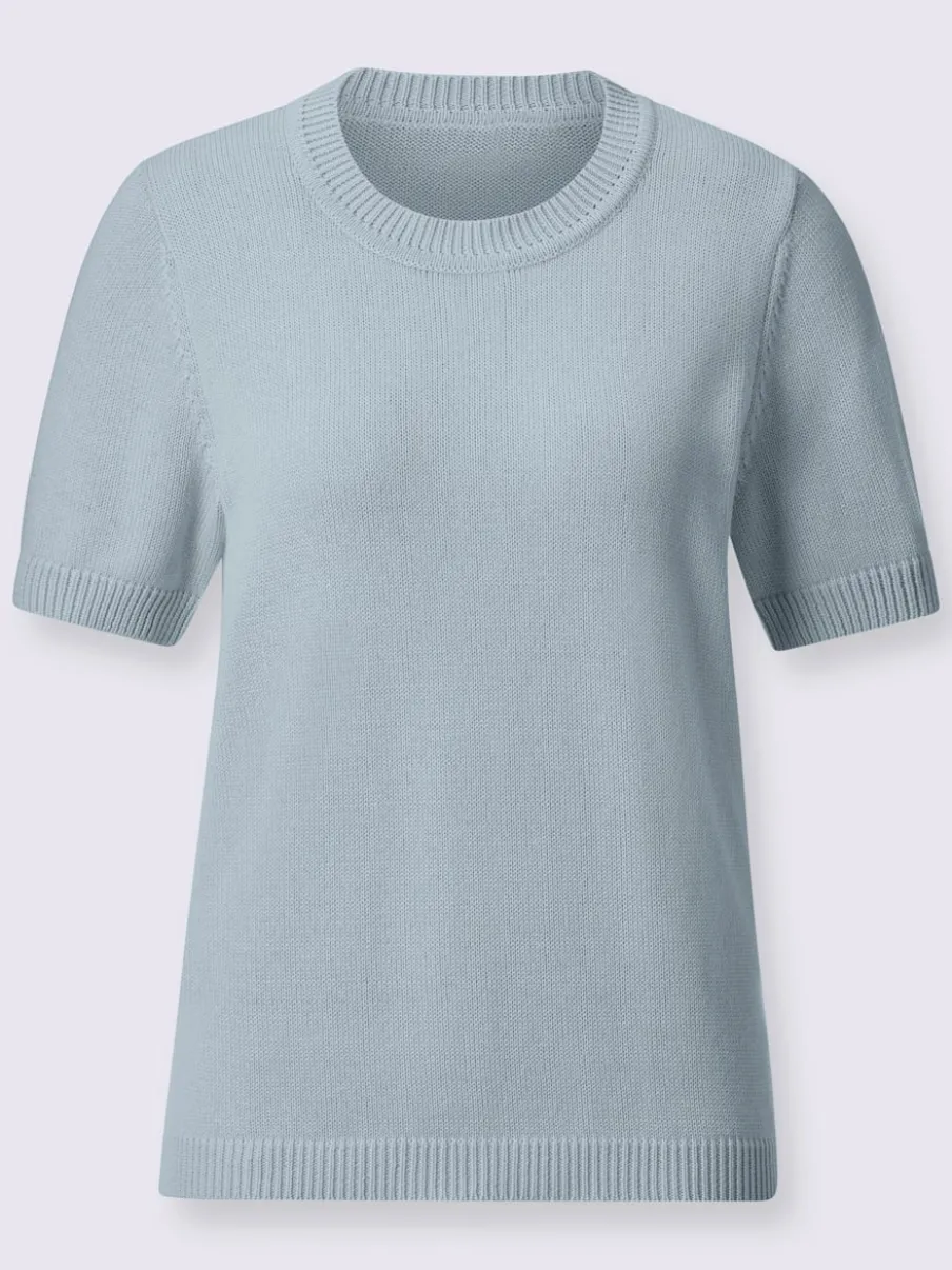 Pull à manches courtes en tricot bien taillé coton