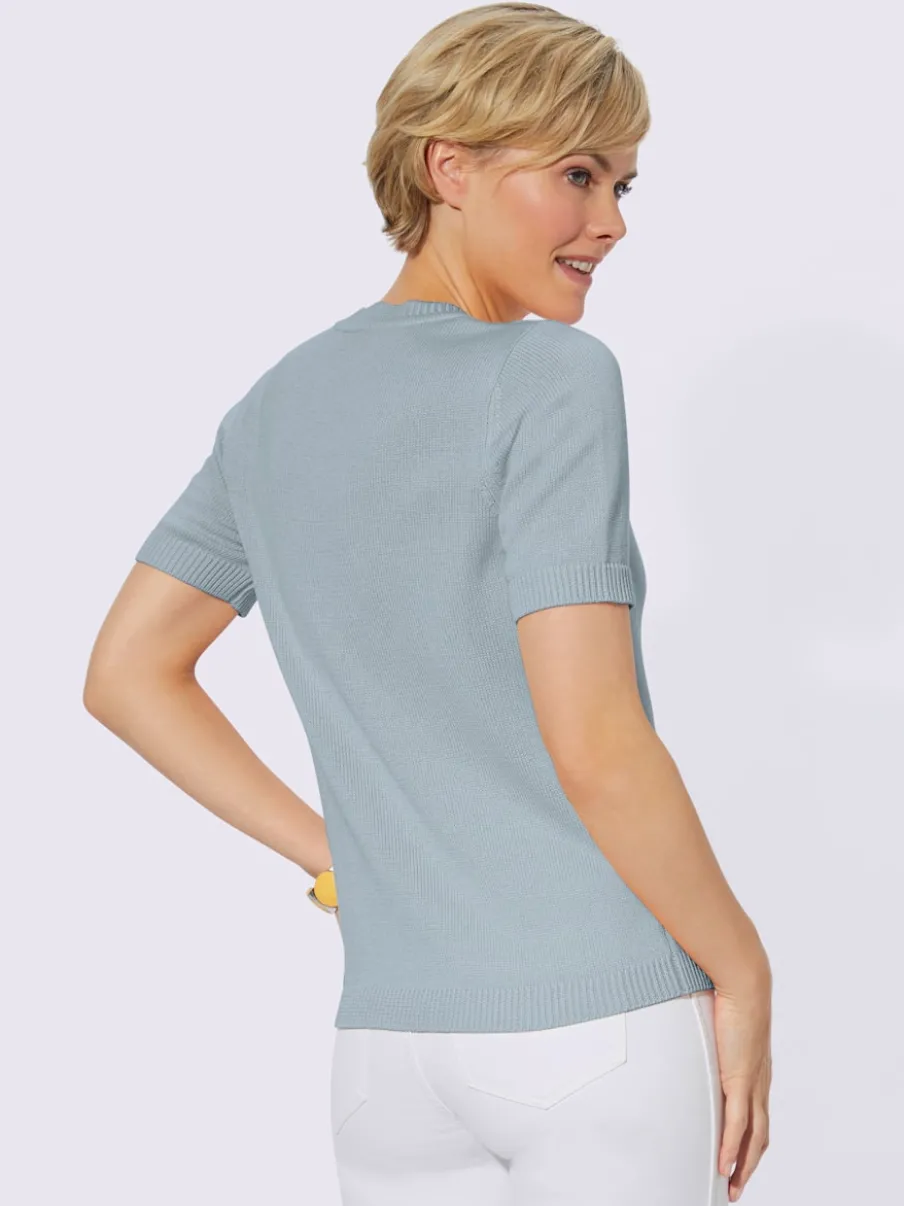 Pull à manches courtes en tricot bien taillé coton
