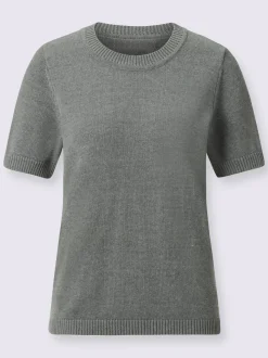 Pull à manches courtes en tricot bien taillé coton