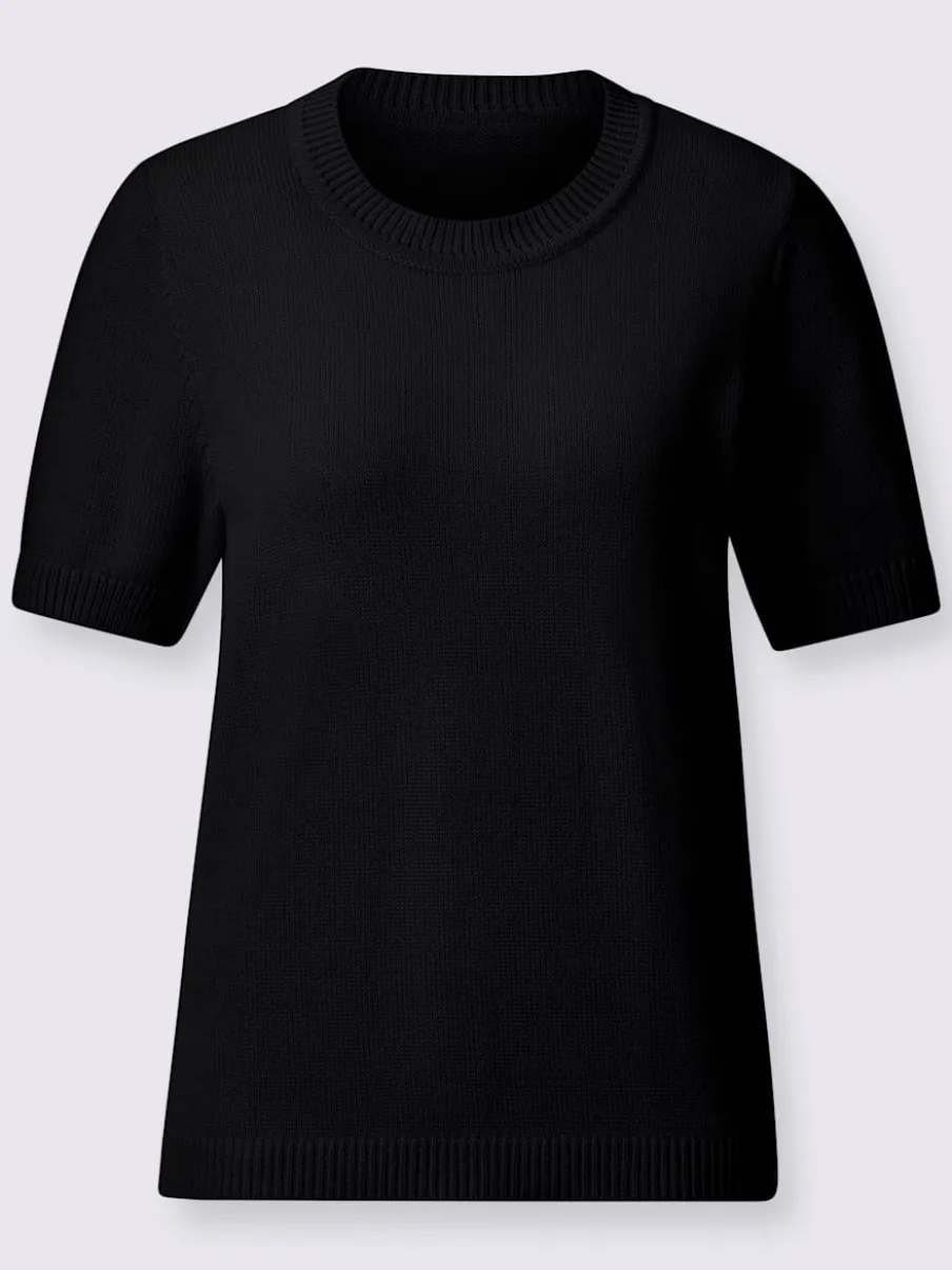Pull à manches courtes en tricot bien taillé coton