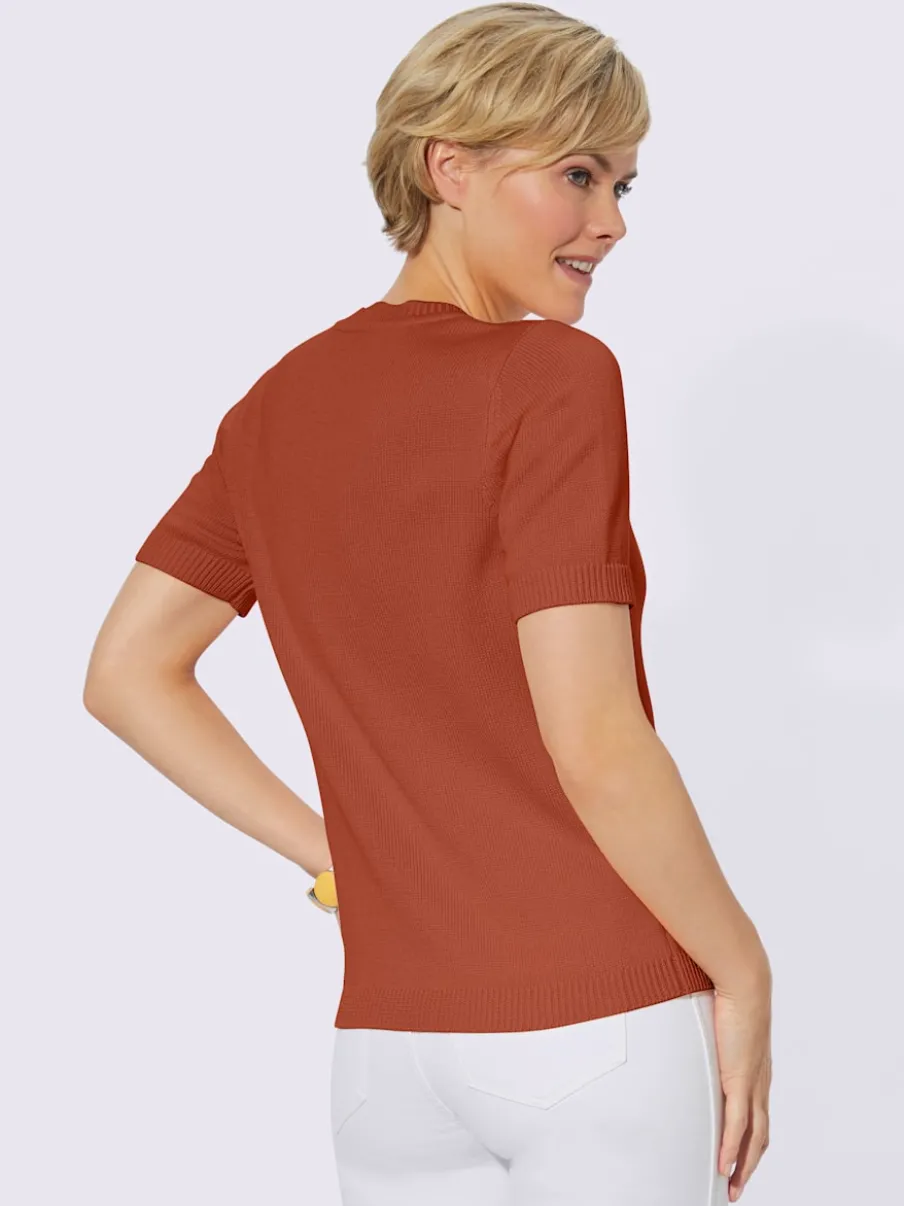 Pull à manches courtes en tricot bien taillé coton