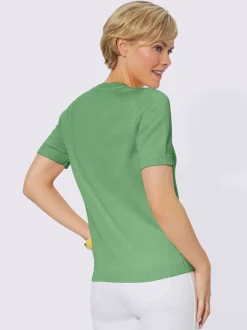 Pull à manches courtes en tricot bien taillé coton
