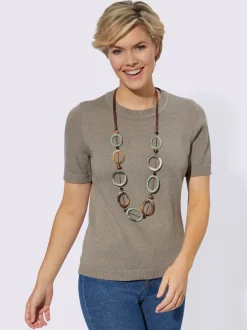 Pull à manches courtes en tricot bien taillé coton