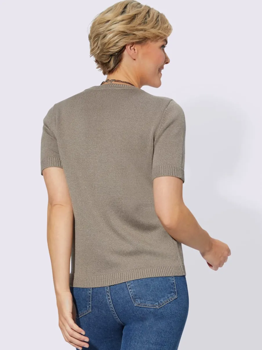 Pull à manches courtes en tricot bien taillé coton