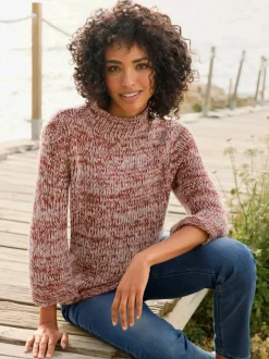 Pull à manches courtes multicolore chiné