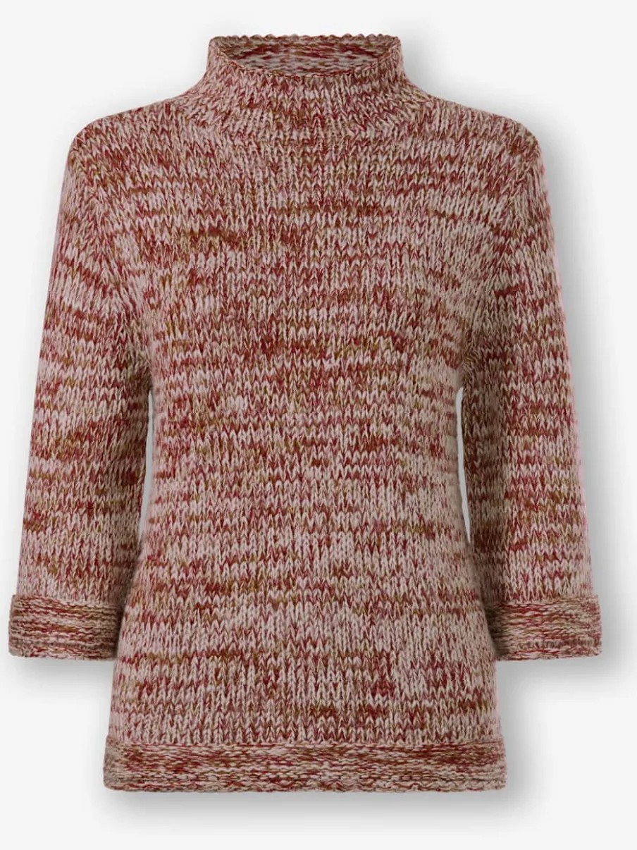 Pull à manches courtes multicolore chiné