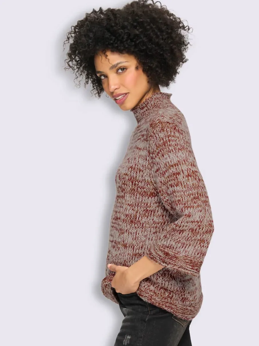 Pull à manches courtes multicolore chiné