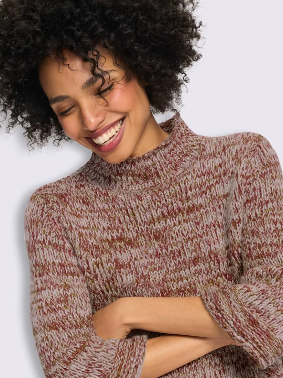 Pull à manches courtes multicolore chiné