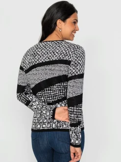 Pull à manches longues au tricot doux motif jacquard