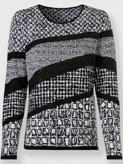 Pull à manches longues au tricot doux motif jacquard