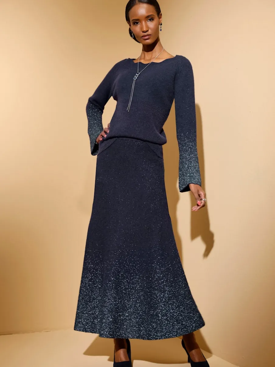 Pull à manches longues avec encolure U femme raffinée