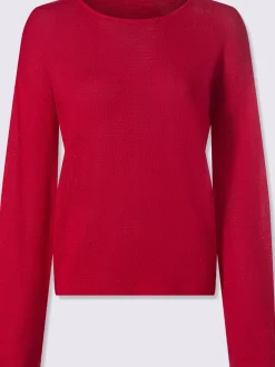 Pull à manches longues avec encolure ronde et manches trompette