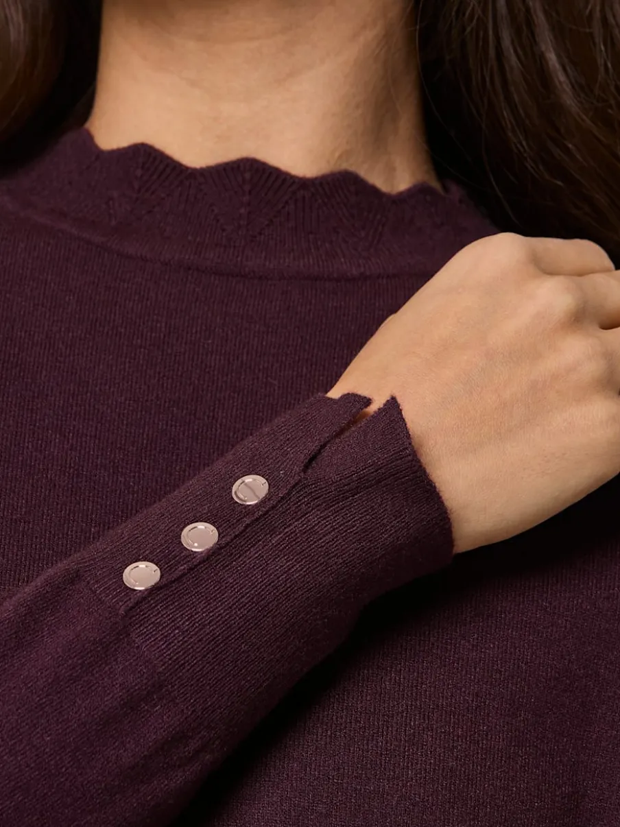 Pull à manches longues brillance soyeuse et mate