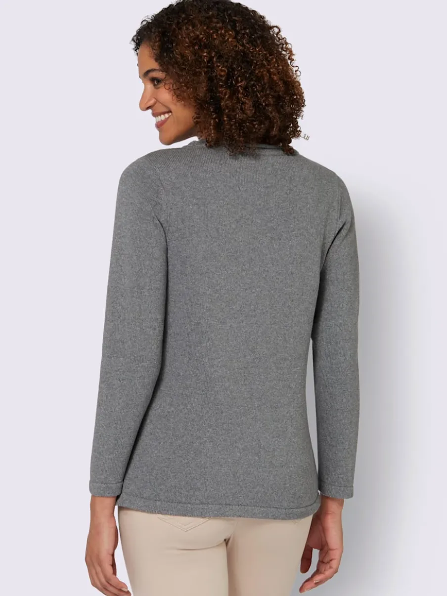 Pull à manches longues en coton doux coupe soignée