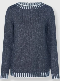 Pull à manches longues en laine avec tricot jacquard
