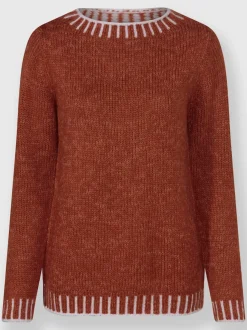 Pull à manches longues en laine avec tricot jacquard