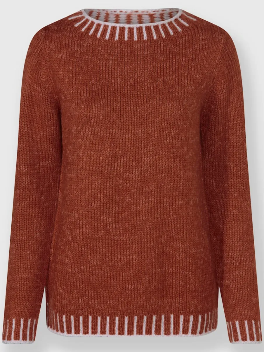 Pull à manches longues en laine avec tricot jacquard