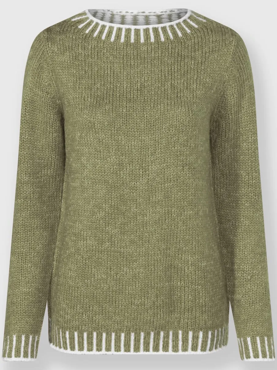 Pull à manches longues en laine avec tricot jacquard
