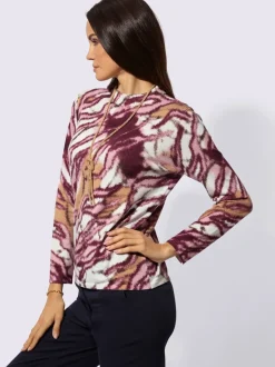 Pull à manches longues en lyocell avec col montant et motif original
