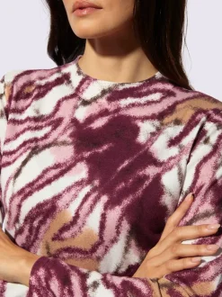 Pull à manches longues en lyocell avec col montant et motif original