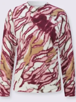 Pull à manches longues en lyocell avec col montant et motif original