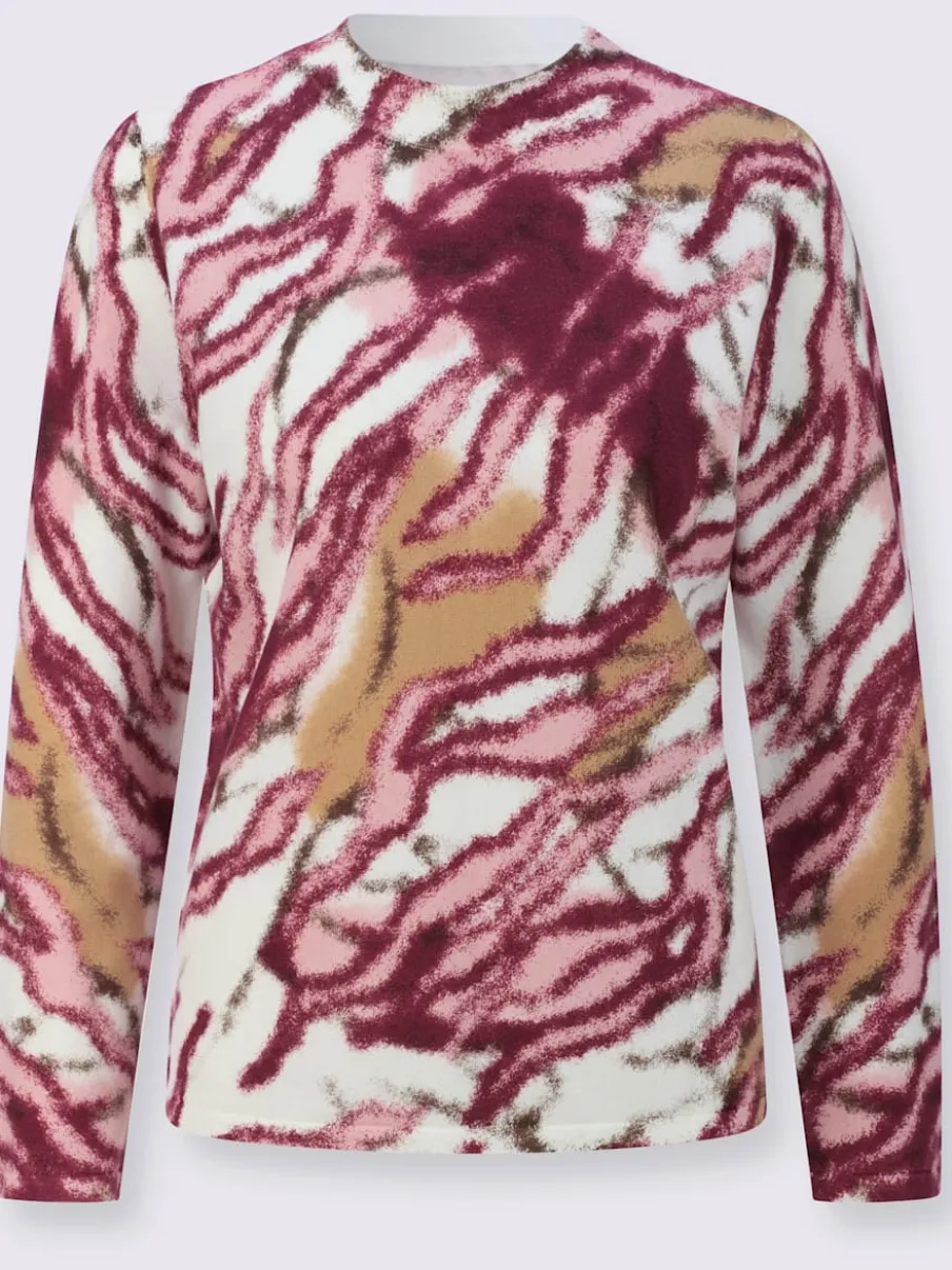 Pull à manches longues en lyocell avec col montant et motif original