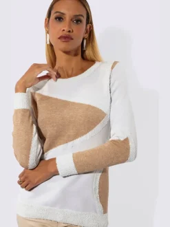 Pull à manches longues forme affinante