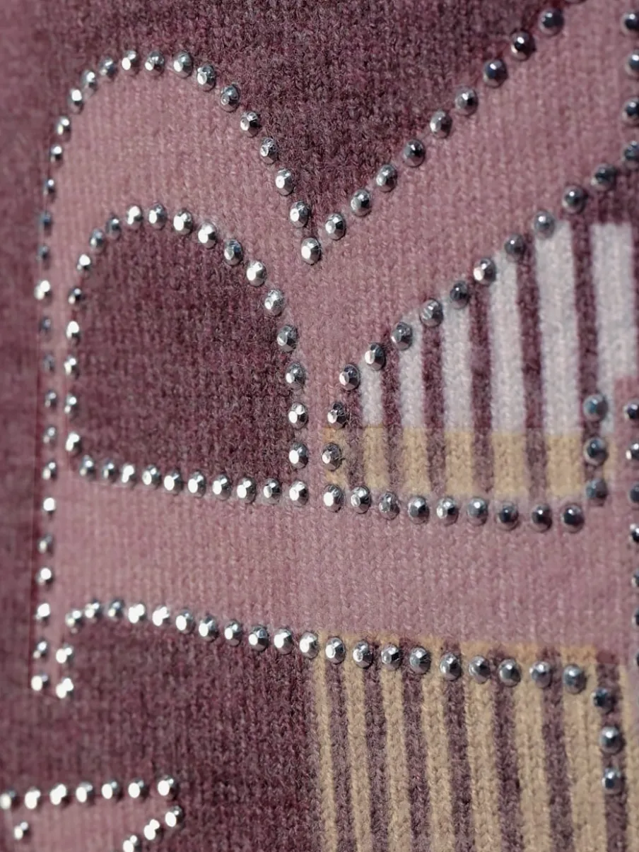 Pull à manches longues imprimé tricot tendance
