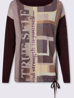 Pull à manches longues imprimé tricot tendance