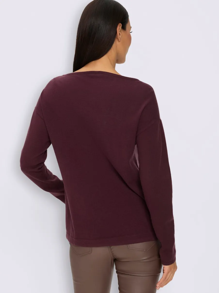 Pull à manches longues imprimé tricot tendance