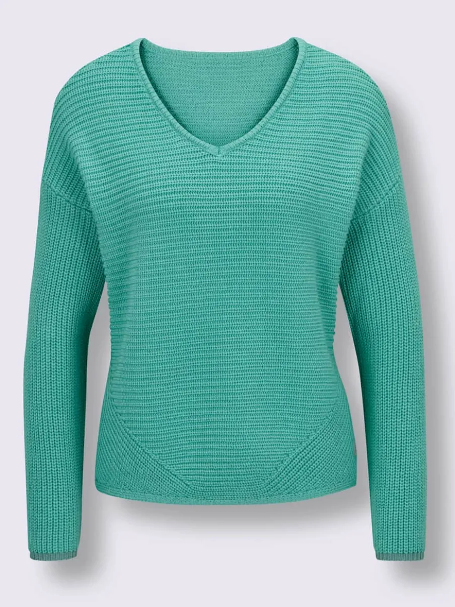 Pull à manches longues mélange coton et lyocell de qualité