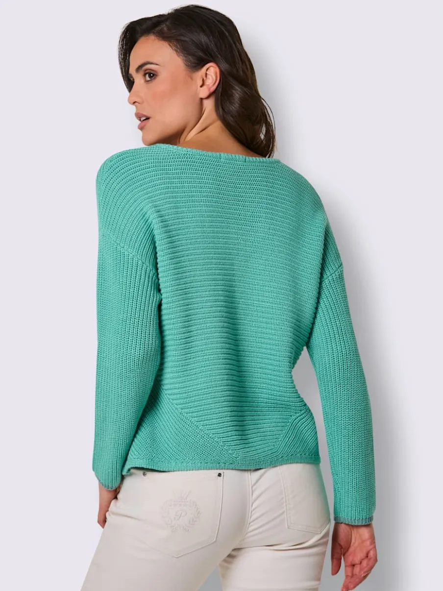 Pull à manches longues mélange coton et lyocell de qualité