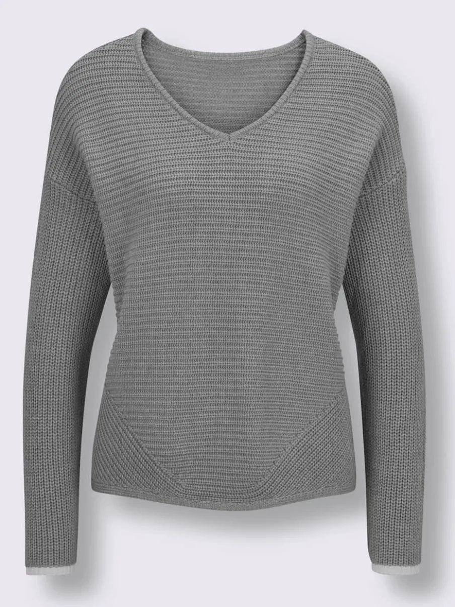 Pull à manches longues mélange coton et lyocell de qualité