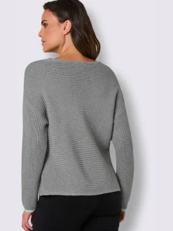 Pull à manches longues mélange coton et lyocell de qualité