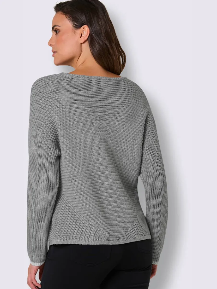 Pull à manches longues mélange coton et lyocell de qualité