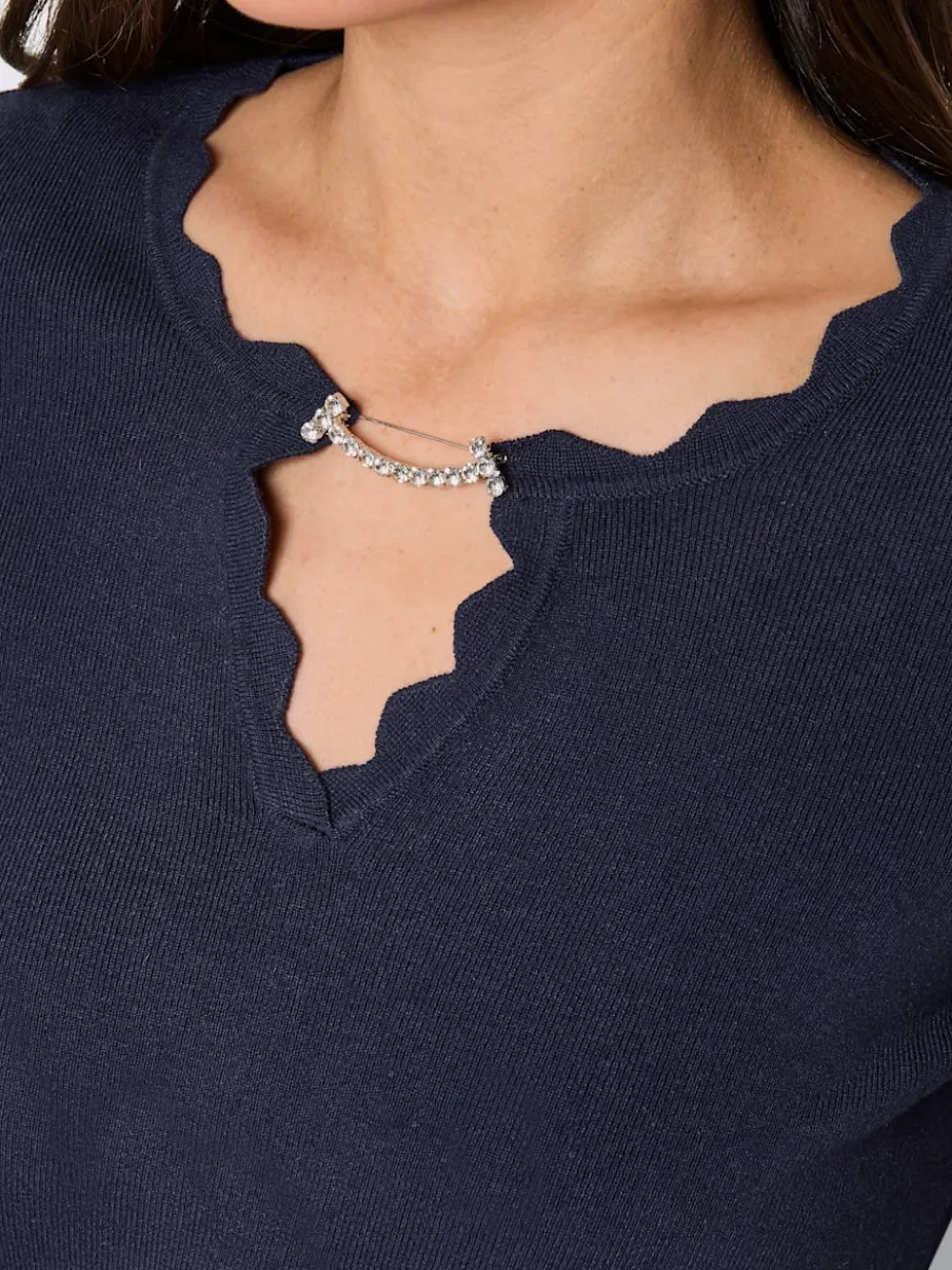Pull à manches longues mélange de soie et viscose de qualité