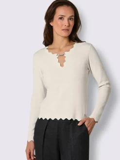 Pull à manches longues mélange de soie et viscose de qualité