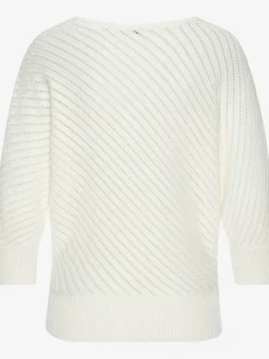 Pull à manches 3/4 manches 3/4 chauve-souris avec bords-côtes