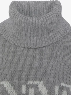 Pull norvégien à grand col roulé avec motifs tricotés et manches longues