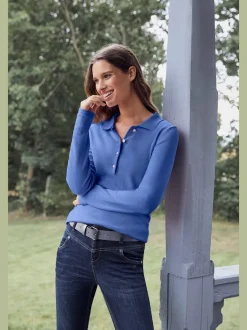 Pull polo avec col classique et demi-patte de boutonnage