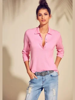 Pull polo avec col classique et demi-patte de boutonnage