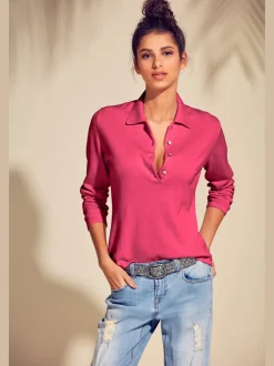 Pull polo avec col classique et demi-patte de boutonnage