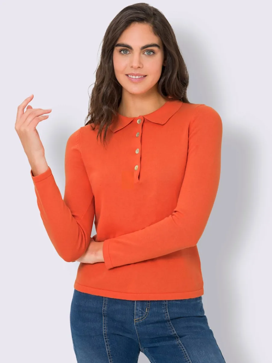 Pull polo avec col classique et demi-patte de boutonnage