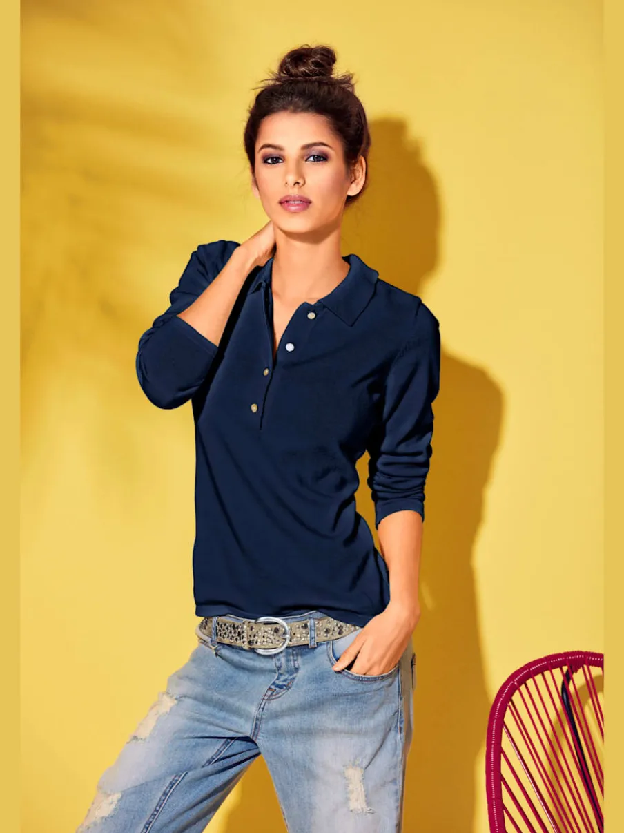 Pull polo avec col classique et demi-patte de boutonnage