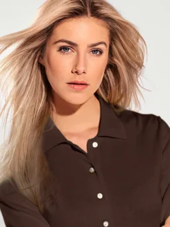Pull polo avec col classique et demi-patte de boutonnage