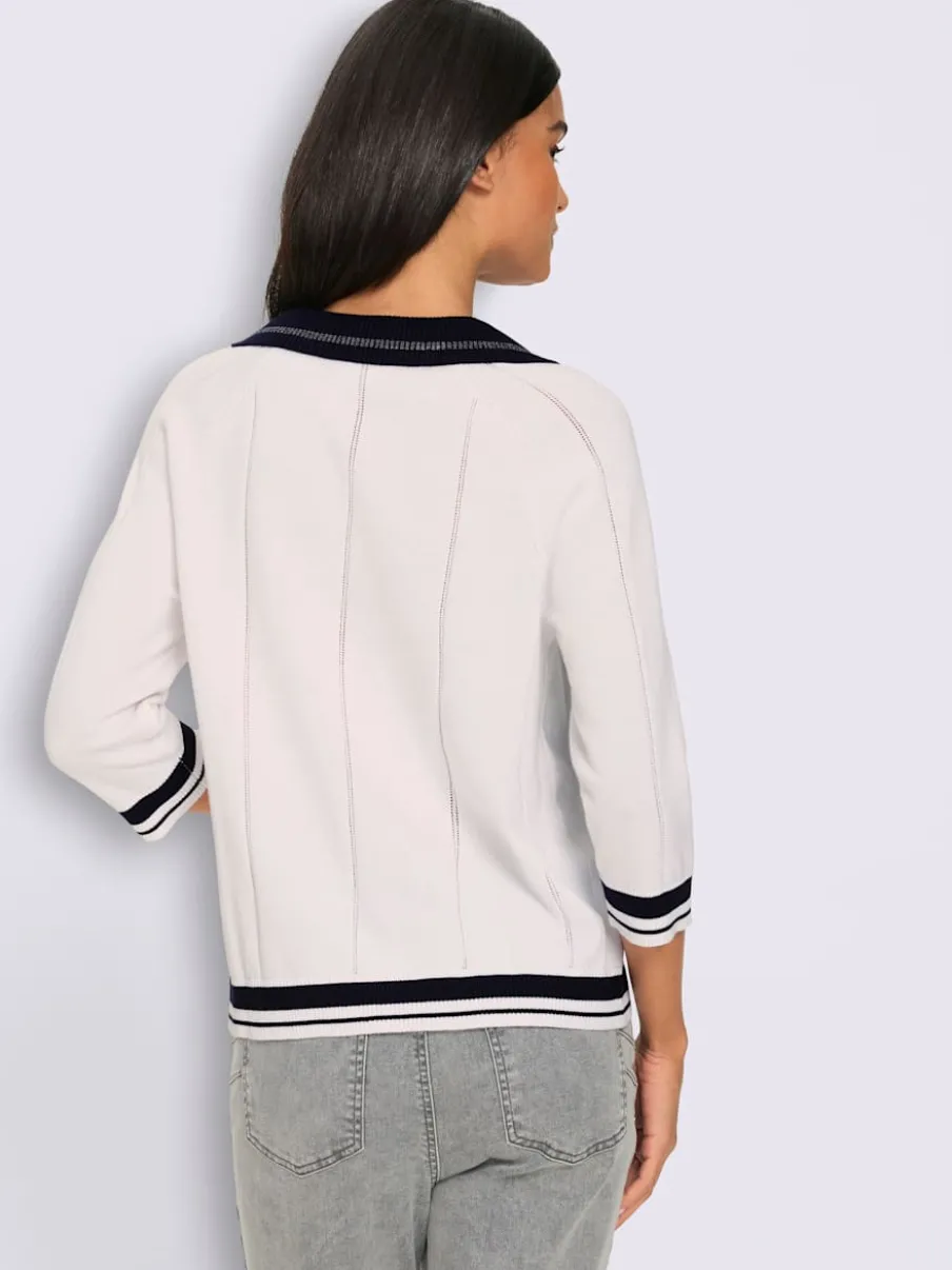 Pull polo col polo avec encolure en v