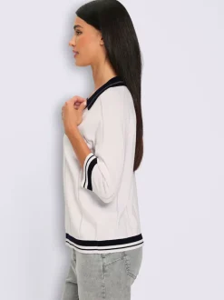 Pull polo col polo avec encolure en v